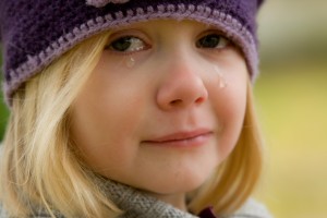 grieving child crying