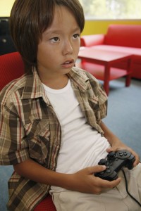 Child playing video game 