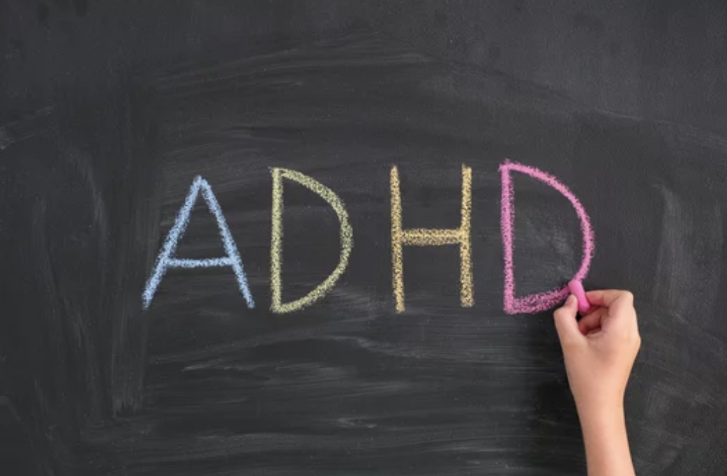 Chalkboard with ADHD written