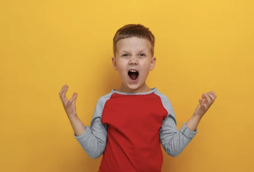 Child with Disruptive behavior throwing a tantrum.