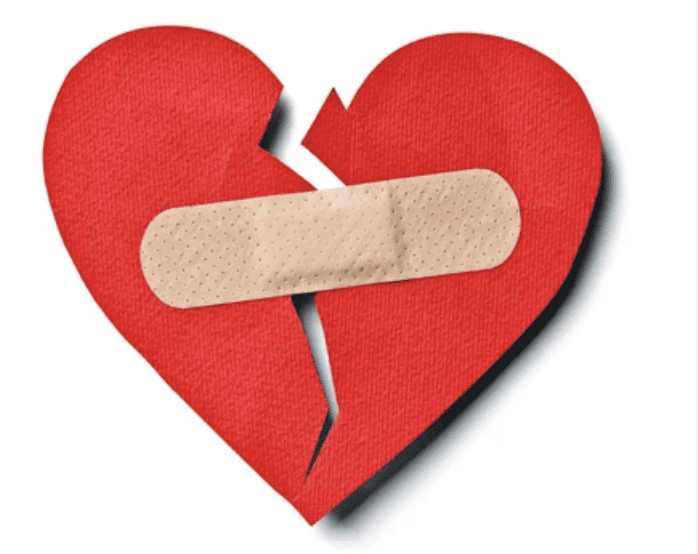 broken heart with band-aid