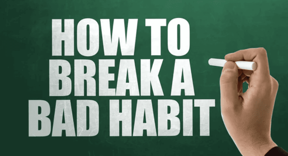 Chalkboard with words "How to Break a Habit"