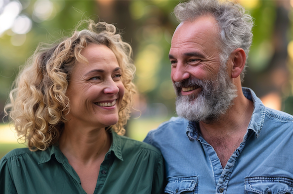 couple smiling and understanding each other