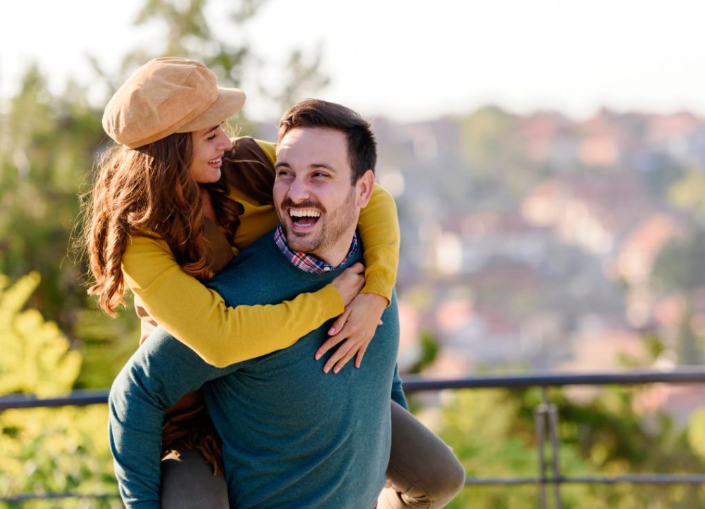 couple happy laughing together