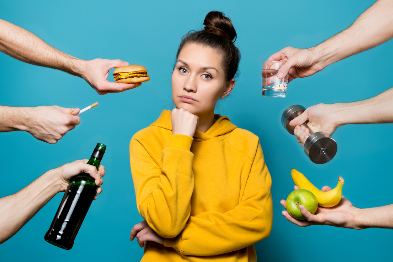 woman breaking unhealthy habits.