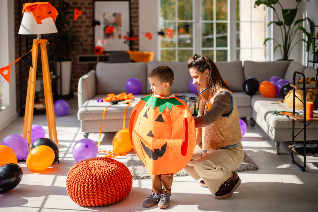 mom ensuring a sensory-friendly halloween.