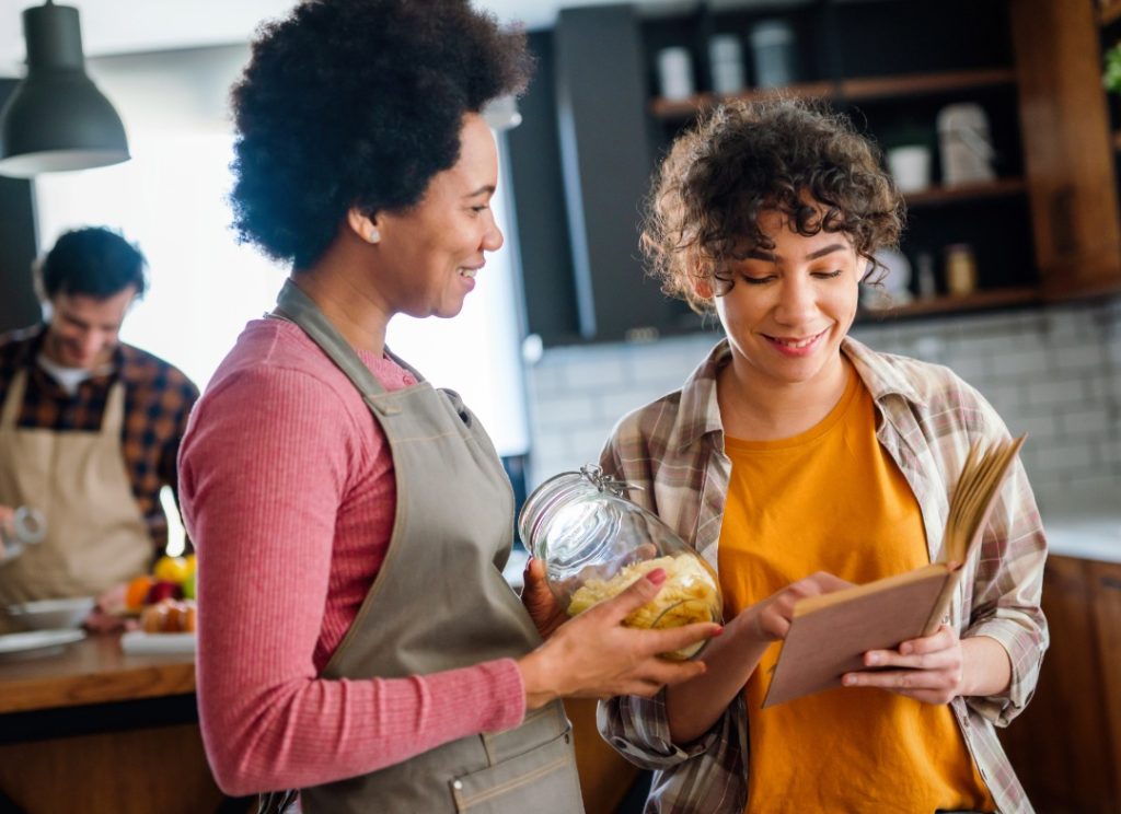 mom and teen talking