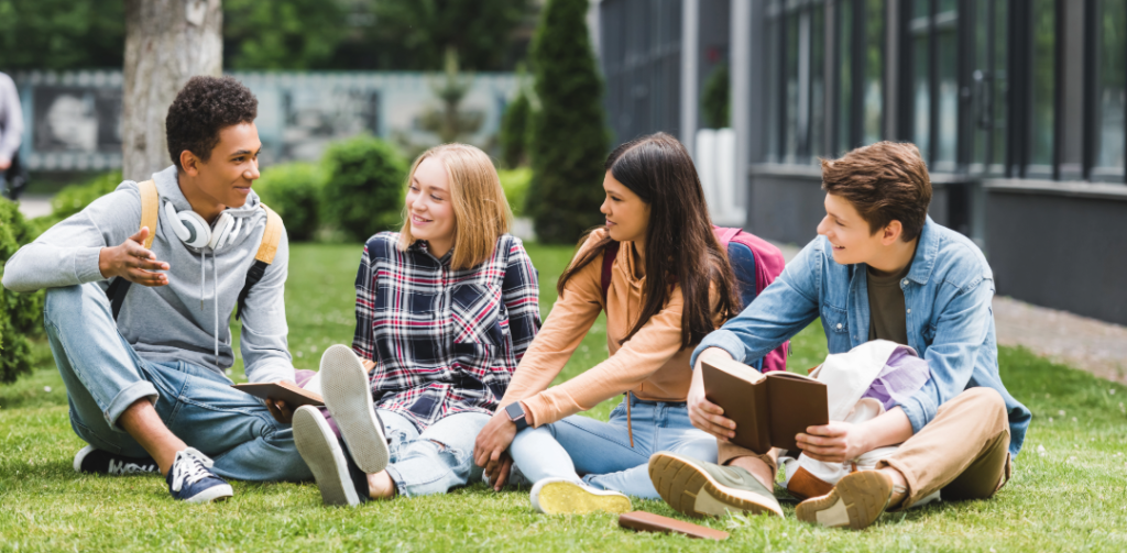 Teens socializing